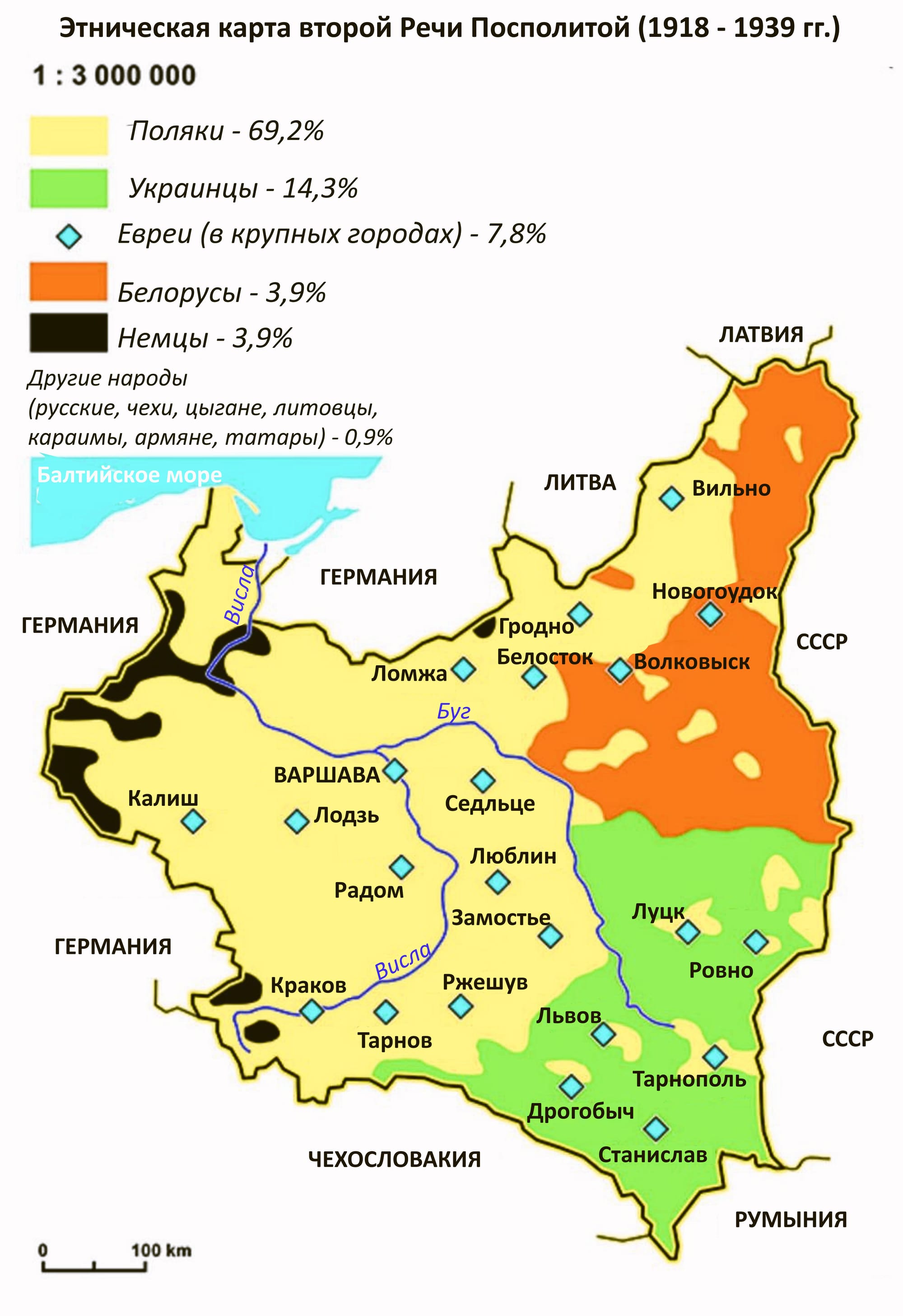 Этническая карта второй Речи Посполитой