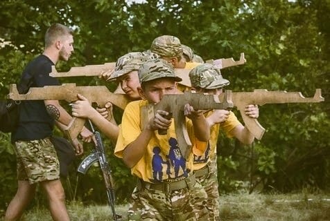 Training children at the “Azovets” camp