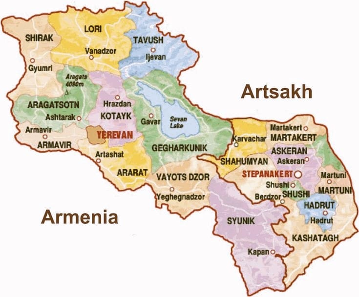 Administrative division of Armenia with the Nagorno-Karabakh Republic